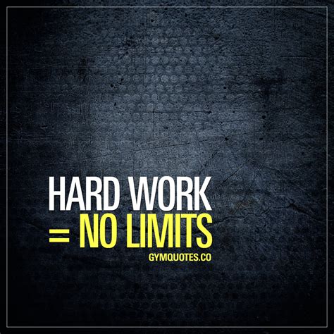 Hard work = No Limits | Gym motivation quote about no limits