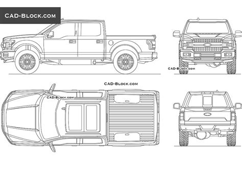 Ford F 150 Xlt Cad Block Download 2d Model In Autocad