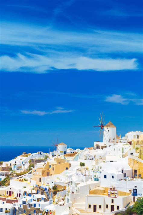 View Of Oia The Most Beautiful Village Of Santorini Island In Greece