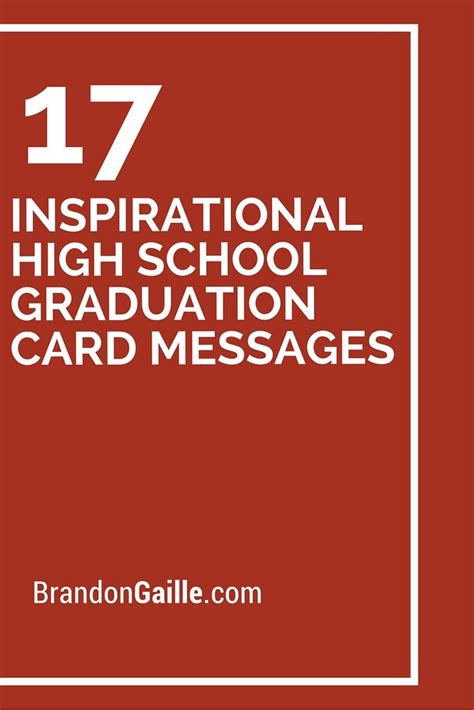 In this post, you'll find 78 ready to use wishes, messages, quotes, and. 19 Inspirational High School Graduation Card Messages | Graduation card messages, Graduation ...