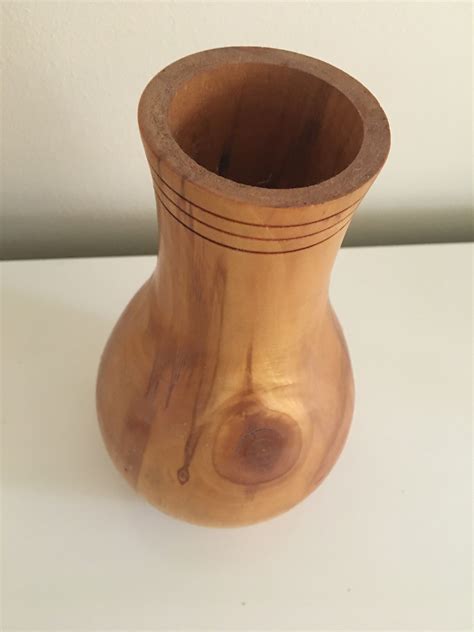 Vintage Wood Vase Etsy