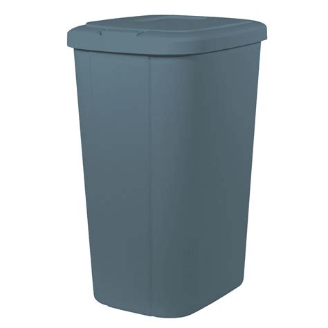 Hefty 133 Gal Touch Lid Trash Can Blue With Decorative Texture
