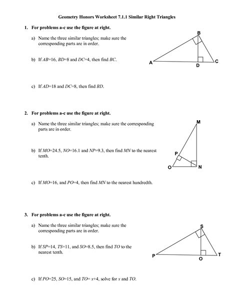 9 Geometry Similar Triangles Worksheet