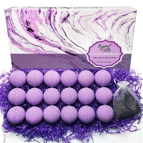 Pure Parker 18 Lavender Bath Bombs T Set With Essential Oils Individually Wrapped With