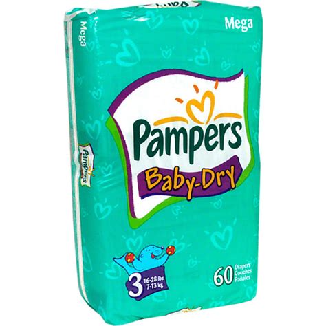 Pampers Baby Dry Size 3 Diapers 60 Ct Pack Buehlers