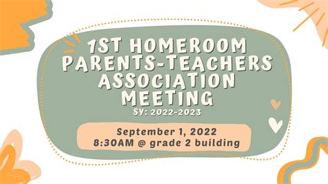 1st Homeroom Parents Teachers Association Meeting 2022 2023 Youtube