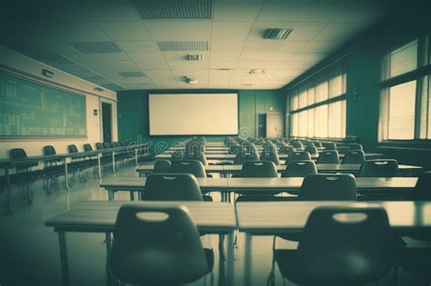 Empty Defocused University Classroom Generative Ai Business Conference Room Blurred School