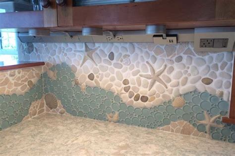 Over 7 million items · financing available · home improvement Large Wrap-Around Ocean-Themed Kitchen Backsplash - Beach ...