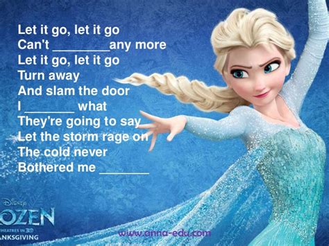 Check back there throughout the week to listen to the full thing! Let it go - Song from "Frozen" - ESL lesson - English with ...