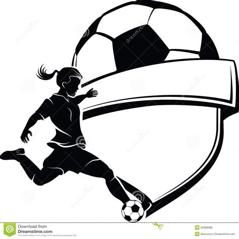 Girl Soccer Shield Stock Vector Illustration Of Sport