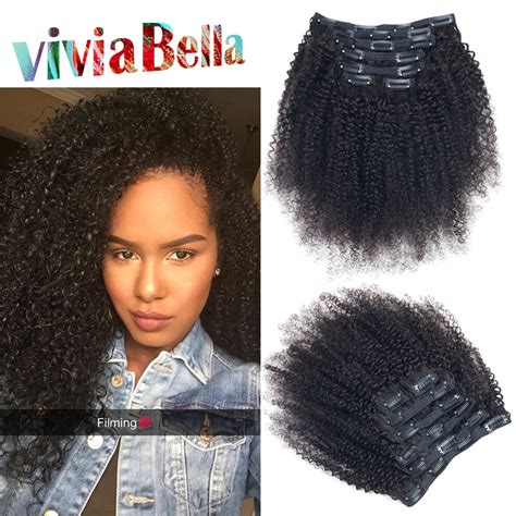 Kinky Curly Clip In Human Hair Extensions A Afro Kinky Curly Clip Ins Pcs Set African American