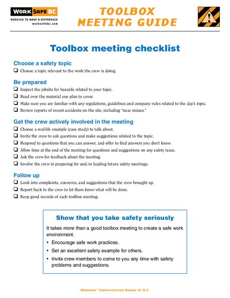 Toolbox Meeting Template