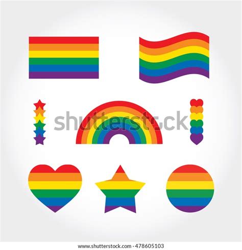 Rainbow Flag Set Lgbt Gay Lesbian Stock Vector Royalty Free 478605103