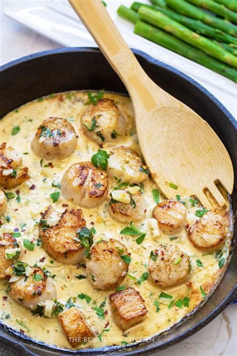 Pan Seared Scallops With White Wine Sauce Bewitchin Kitchen Recipe Scallop Recipes