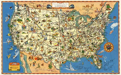 Good Natured Map Of The United States Setting Forth The Services