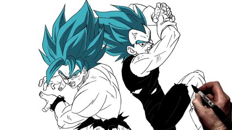 Vegeta Goku Split Drawing