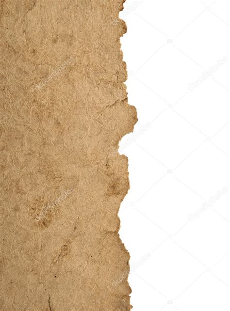 Border Old Parchment Paper With White Background — Stock