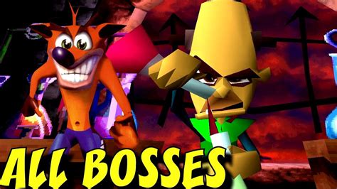 Crash Bandicoot All Bosses No Damage Youtube