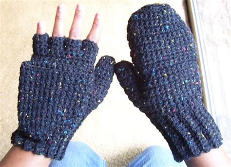 Ravelry Crocheted Mittens Fingerless Gloves Womens Pattern By Sue