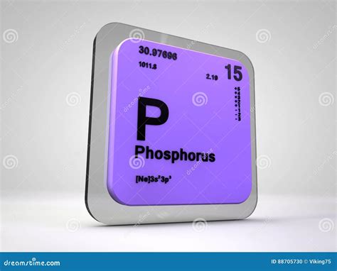 Fósforo P Tabla Periódica Del Elemento Químico Stock De Ilustración