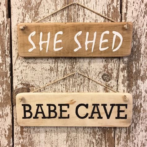 Babe Cave Sign She Shed She Cave Sign Man Cave Decor Girl Cave Etsy