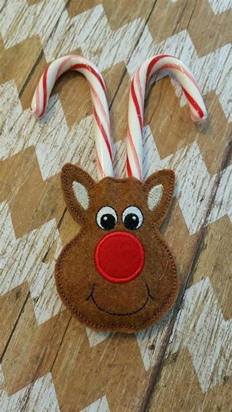 Reindeer Candy Cane Holder Rudolph Christmas Candy Etsy Candy Cane