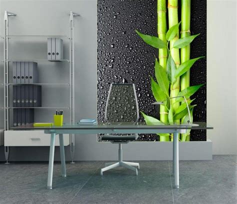 Inspiring Office Wall Murals For Your Home Office Design: Glass Desk