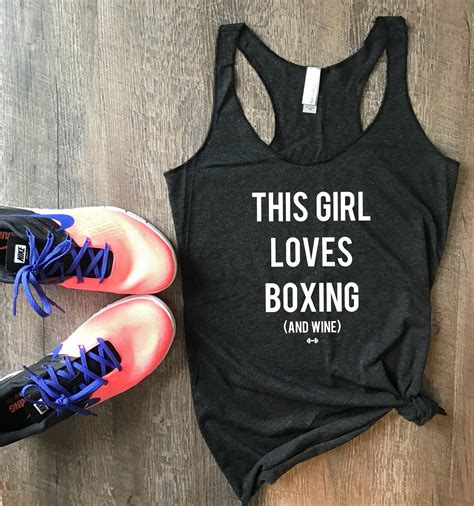 Boxing Wine Shirt Boxing Tank Top Womens Boxing Tank Wine Workout Shirt The Girl Loves