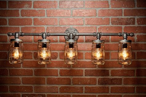 Mason Jar Light Fixture Industrial Light Rustic Light Etsy