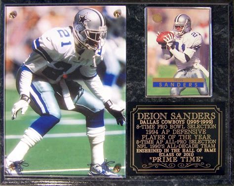 Deion Sanders 21 Prime Time Dallas Cowboys Hall Of Fame Photo Card