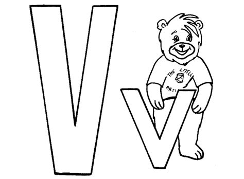 Letter V Coloring Pages For Kids - Preschool and Kindergarten