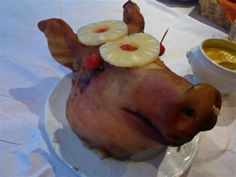 Roasted Pig Head With Pineapple Slices Free Image Peakpx