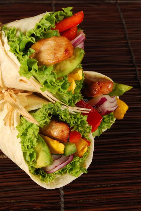 Wrap Sandwiches Stock Image Image Of Chicken Vegetables 54485233