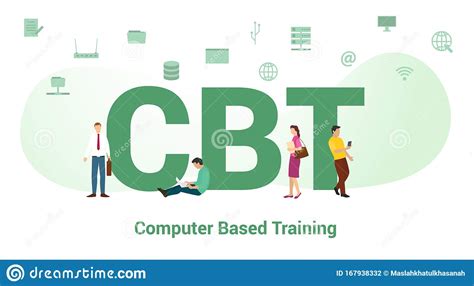 Cbt Computer Based Training Concept With Big Word Or Text And Team