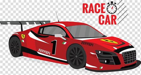 Red Ferrari Race Car Illustration Car Auto Racing