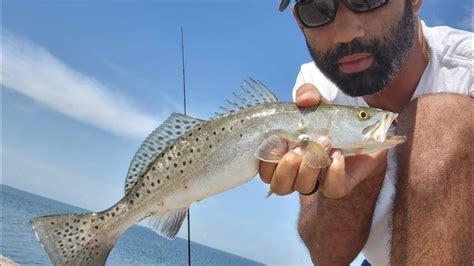 Bank Fishing Lake Pontchartrain Speckled Trout Youtube