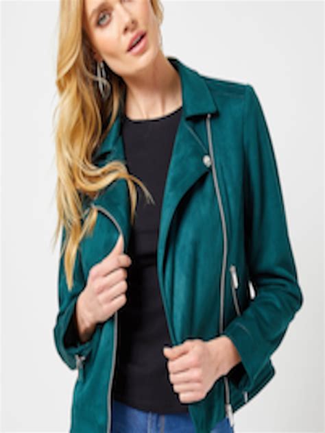 Buy Dorothy Perkins Women Green Solid Solid Biker Jacket Jackets For