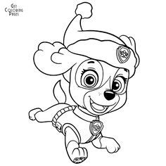 Free printable paw patrol coloring pages. Paw Patrol Marshall Christmas Coloring Page | Paw Patrol ...