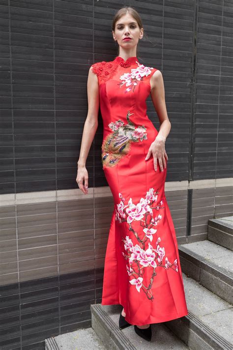 Red Chinese Wedding Dress Modern Cheongsam Modern Qipao Etsy