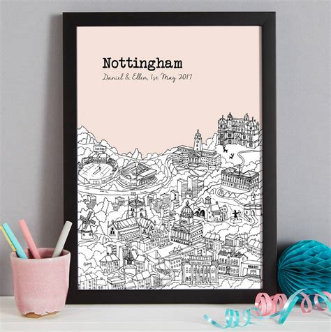 Personalised Nottingham Print By Tessa Galloway Illustration