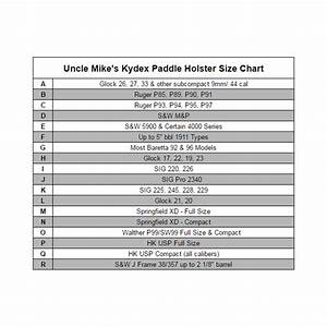 Uncle Mike 39 S Holsters Fit Chart