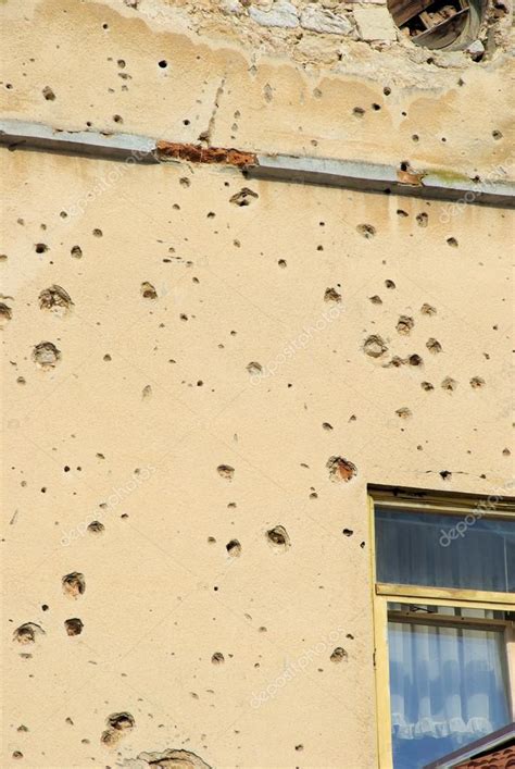Holes In The Wall Of Bullets — Stock Photo © Kassandra2 35015413