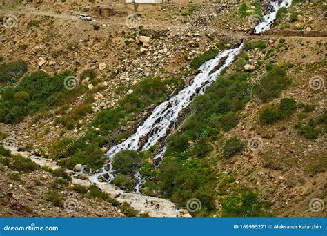 Desert Waterfalls Of The Pamir Stock Image Image Of Travel Notable