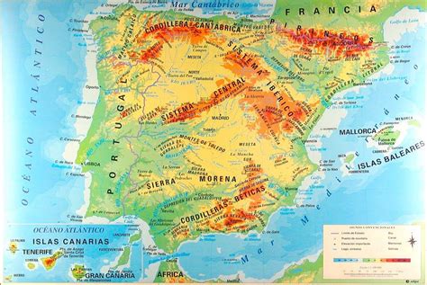 Mapa Fisico De España Mapas Pinterest Mapas España Y Geografía