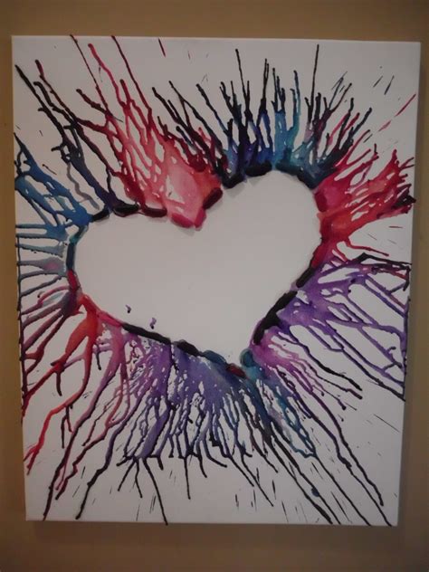 Heart Crayon Art Valentijn Knutselen Valentijn Knutselen Bovenbouw