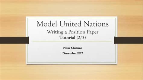 Position papers are used for opening speeches, introducing your country to the committee. How to Write a Position Paper for MUN - YouTube