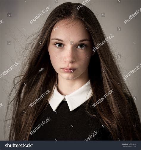 Studio Portrait Beautiful Young Teenage Girl Stock Photo 349616246