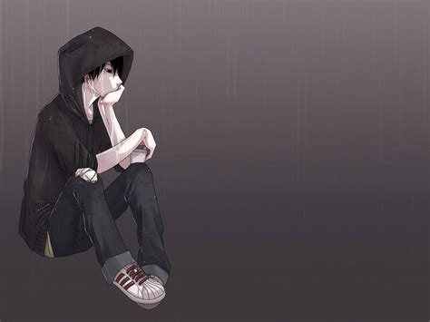 Wallpapers Lonely Emo Boy Sitting In The Rain