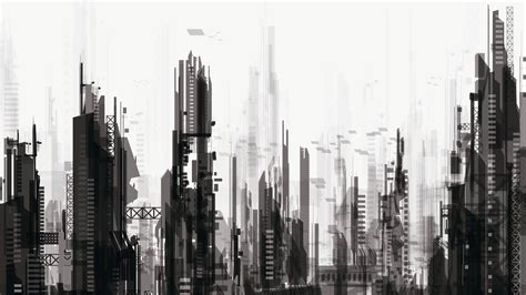 Wallpaper Digital Art City Cityscape Building Futuristic Artwork