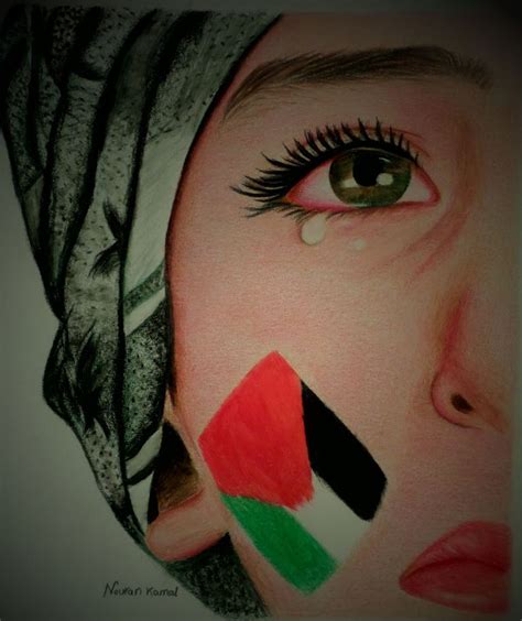 Palestine ♥ Art Work By Nouran Kamal Palestine Art Sketches Easy